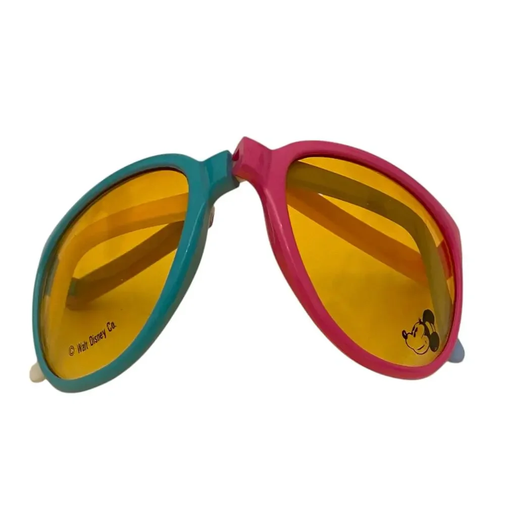 VERY RARE Vintage NIB Disney Minnie Multicolored Foldable Sunglasses with case